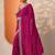 magenta embellished saree with unstitched blouse piece