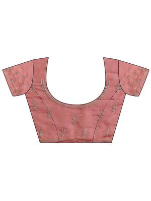 pink ethnic embellished tissue saree 3