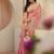 pink ethnic embellished tissue saree