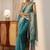 teal banarasi silk blend saree