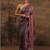 purple floral embellished tissue saree with unstitched blouse piece