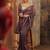 purple floral embellished tissue saree with unstitched blouse piece