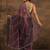 purple floral embellished tissue saree with unstitched blouse piece