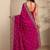 magenta floral zari embroidered saree with zari embellished border and a blouse piece
