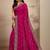 magenta floral zari embroidered saree with zari embellished border and a blouse piece