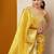 yellow woven design saree with unstitched blouse piece