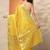 yellow woven design saree with unstitched blouse piece