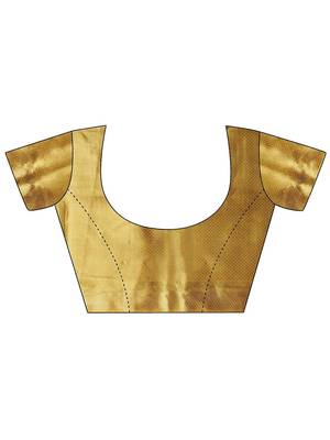 yellow woven design saree with unstitched blouse piece 4