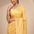 gold geometric embellished saree with unstitched blouse piece