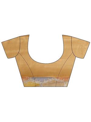 gold geometric embellished saree with unstitched blouse piece 4