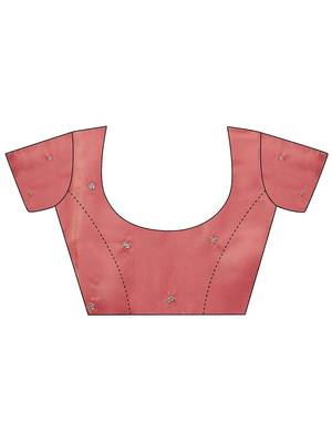 pink embellished saree with unstitched blouse piece 4