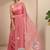 pink embellished saree with unstitched blouse piece