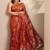rust woven design banarsi saree with unstitched blouse piece