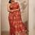 rust woven design banarsi saree with unstitched blouse piece