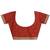 rust woven design banarsi saree with unstitched blouse piece