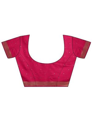 magenta ethnic motif woven design saree with a blouse piece 2