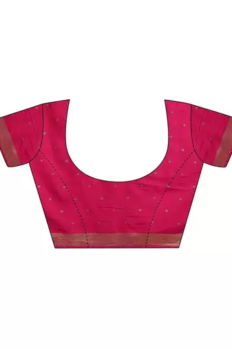 magenta ethnic motif woven design saree with a blouse piece