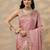 pink woven design banarasi silk blend saree with unstitched blouse piece