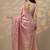 pink woven design banarasi silk blend saree with unstitched blouse piece