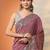 purple embroidered saree with unstitched blouse piece