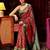 red floral zari satin saree