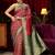 red floral zari satin saree
