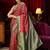 red floral zari satin saree
