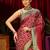 red floral zari satin saree