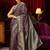 purple floral zari satin saree