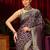 purple floral zari satin saree