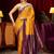 yellow woven design zari satin saree