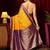 yellow woven design zari satin saree