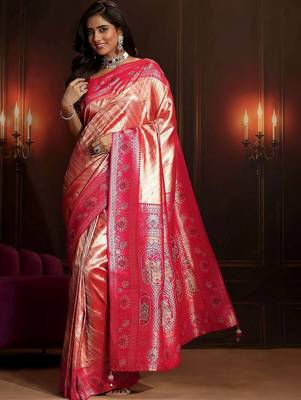 woven design silk blend saree 1