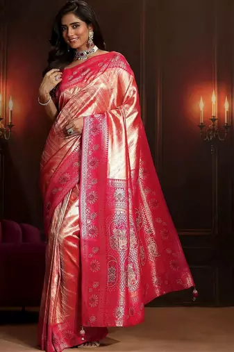 woven design silk blend saree