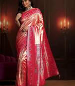 woven design silk blend saree