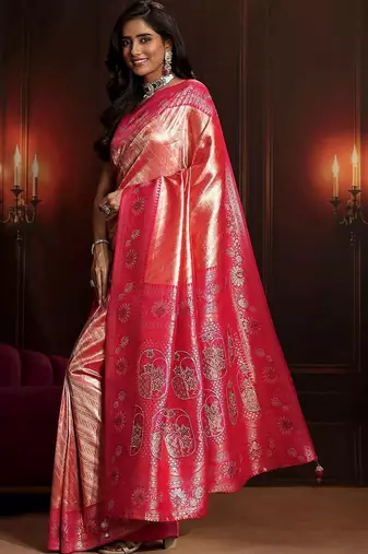 woven design silk blend saree