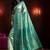 teal woven design silk blend saree