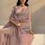 lavender embroidered organza saree