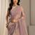 lavender embroidered organza saree