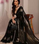 black striped zari tissue saree