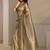 gold beads and stones tissue saree