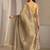 gold beads and stones tissue saree