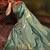 sea green floral embroidered silk blend saree
