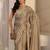 taupe embellished beads and stones satin saree