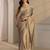 taupe embellished beads and stones satin saree