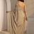 taupe embellished beads and stones satin saree