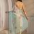 sea green floral embroidered organza saree