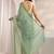 teal beads and stones tissue saree
