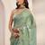 teal beads and stones tissue saree