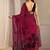 burgundy floral beads and stones tissue saree